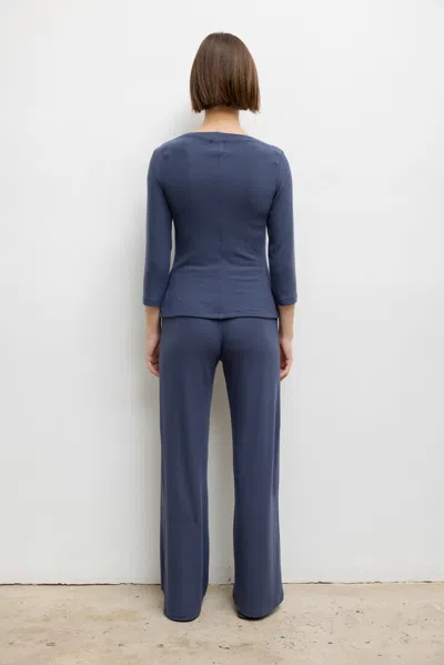 Leset Lauren Wide Leg Pants In Blue