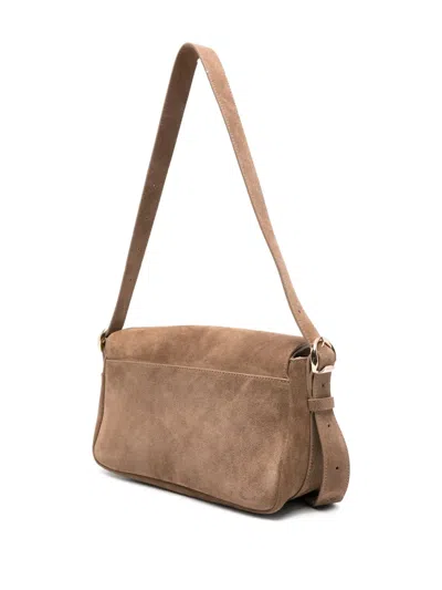 Sandro Le Mambo Schultertasche Aus Wildleder In Brown