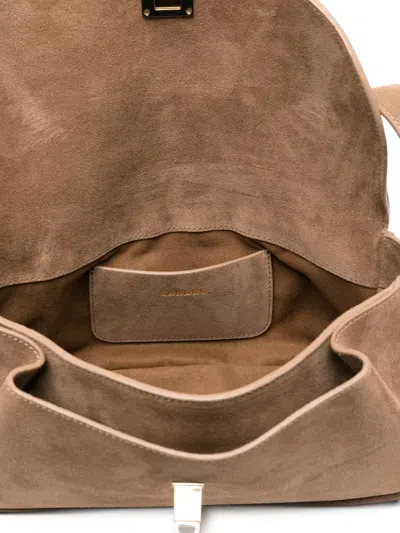 Sandro Le Mambo Schultertasche Aus Wildleder In Brown
