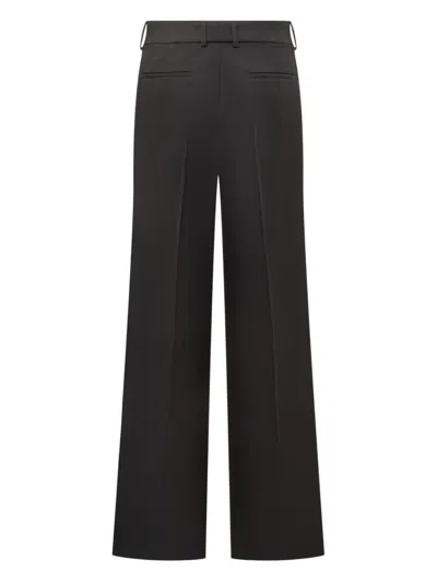 Off-white Black Flared Flat Front Pants In Black