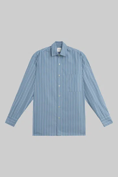 Leset Yoshi Classic Oversized Button Down In Blue