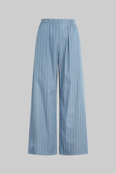 Leset Yoshi Wide Leg Boxer Pant In Blue