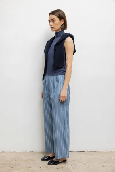 Leset Yoshi Wide Leg Boxer Pant In Blue