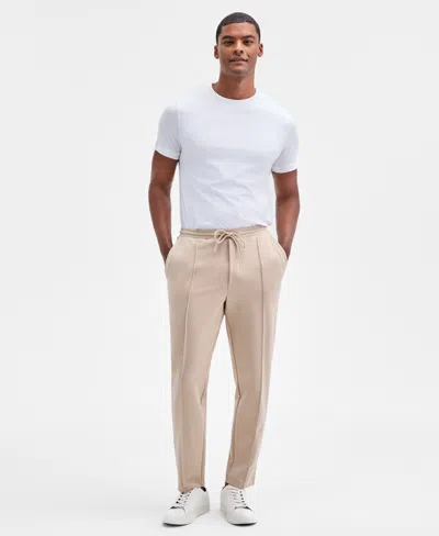 Alfani Men's Alfatech Regular-fit Compact Textured Ponte-knit Pants, Exclusively At Macy's In Neutral