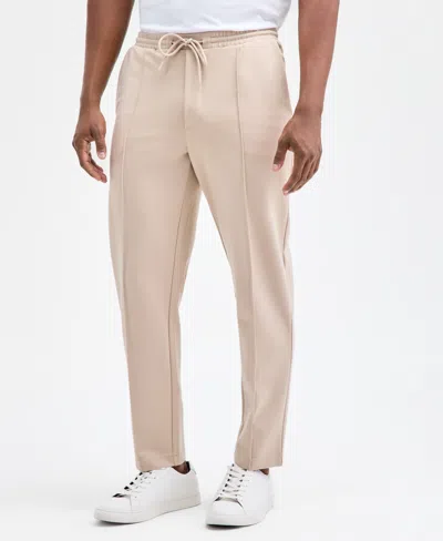 Alfani Men's Alfatech Regular-fit Compact Textured Ponte-knit Pants, Exclusively At Macy's In Neutral