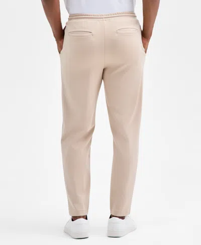 Alfani Men's Alfatech Regular-fit Compact Textured Ponte-knit Pants, Exclusively At Macy's In Neutral