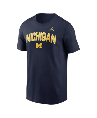 Jordan Men's Navy Michigan Wolverines Primetime Arch Stack T-shirt In Black