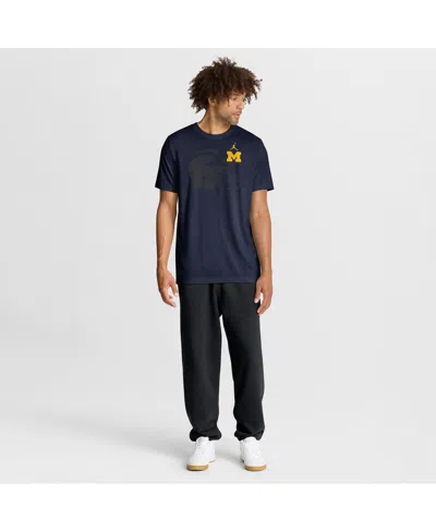 Jordan Men's Navy Michigan Wolverines Campus Shadow Legend Performance T-shirt In Blue