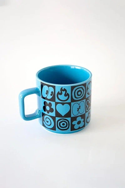 Third Drawer Down X Hattie Stewart Squares Mug At Urban Outfitters In Blue