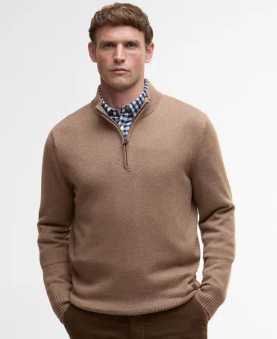 Barbour Men's Kelson Quarter-zip Pullover Sweater In Brown