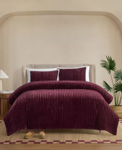 Macy's Avery Ribbed 2-pc. Comforter Set, Twin/twin Xl In Burgundy