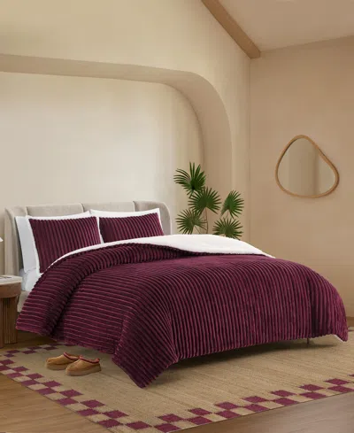 Macy's Avery Ribbed 2-pc. Comforter Set, Twin/twin Xl In Burgundy