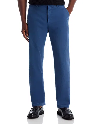 Peter Millar Signature Sateen Flat Front Trousers In Blue