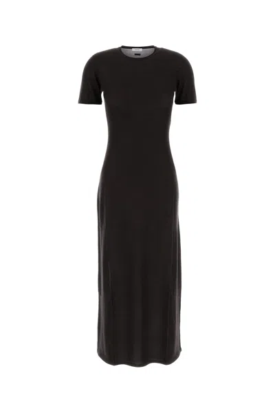 Ferragamo Sheer Long Dress In Brown