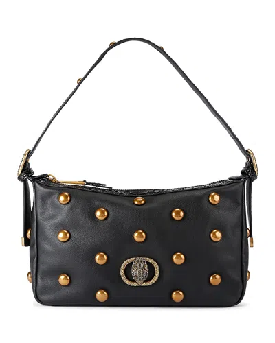 Kurt Geiger Chelsea Studded Soft Shoulder Bag In Gray