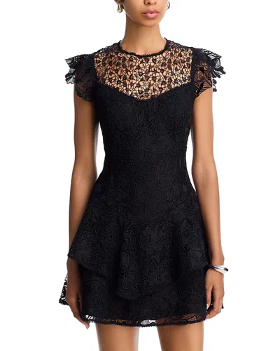 Aqua Lace Sleeveless Mini Dress - Exclusive In Black