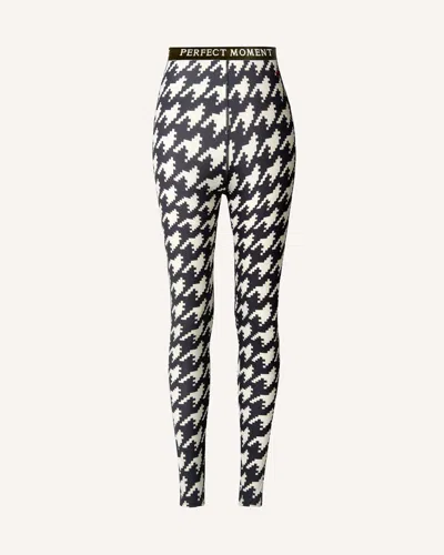 Perfect Moment Houndstooth Base Layer Leggings In Black