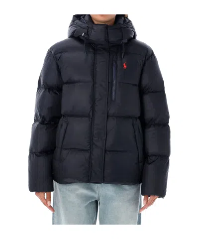 Polo Ralph Lauren Water-repellent Quilted Down Jacket With Detachable Hood Clothing In Blue
