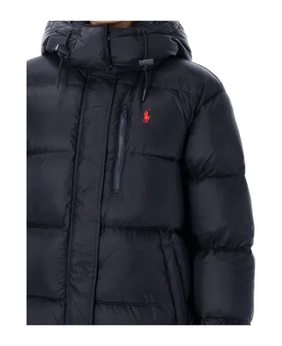 Polo Ralph Lauren Water-repellent Quilted Down Jacket With Detachable Hood Clothing In Blue