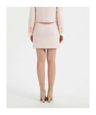 Marissa Chiara Gold Button Skirt In Pink