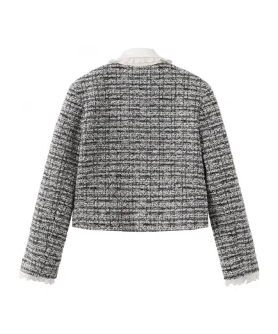 Marissa Chiara Lace Trim Jacket In Gray