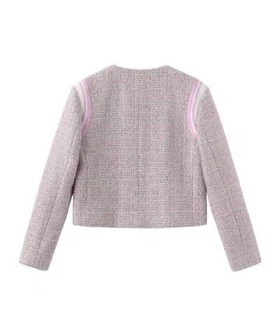 Marissa Chiara Round-collar Casual Jacket In Purple