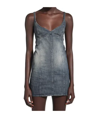 Balenciaga Corseted Mini Dress In Blue