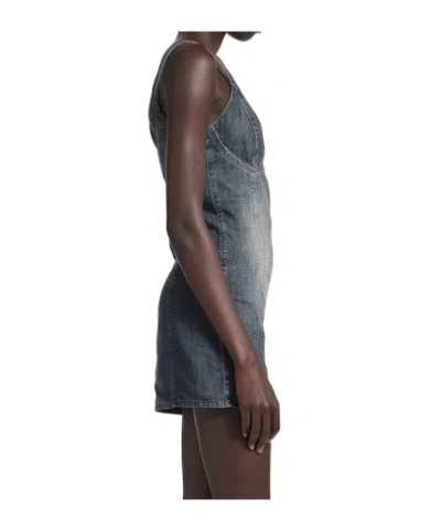 Balenciaga Corseted Mini Dress In Blue