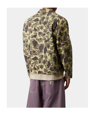 Carhartt Camouflage Patterned Button-down Collar Shirt In Brown