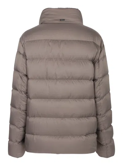 Herno Down Jacket With Faux Fur Collar In Pink