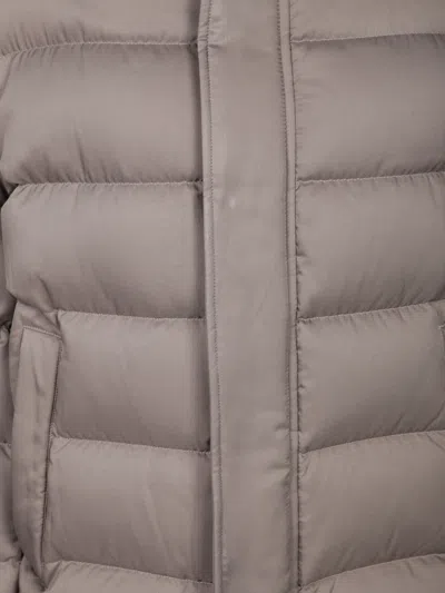 Herno Down Jacket With Faux Fur Collar In Pink