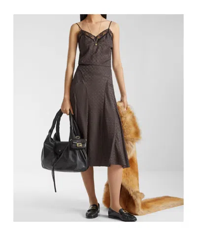 Fendi Nappa Leather Baguette Loafers Fringe Detail In Multi