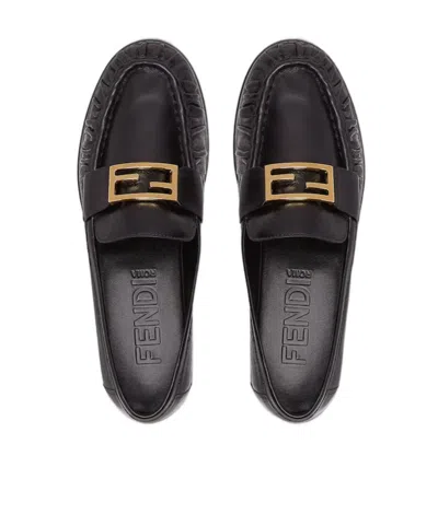 Fendi Nappa Leather Baguette Loafers Fringe Detail In Multi