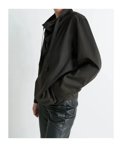 Lemaire Blouse With Drawstring Neck And Long Sleeves In Black
