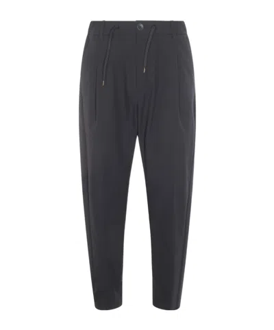 Herno Trousers With Back Pockets And Button Detail In Blue