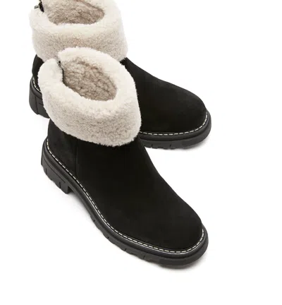 La Canadienne Dwayne Waterproof Genuine Shearling Cuff Bootie In Black