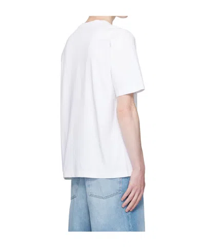Maison Kitsuné T-shirt In Cotone Bianco Con Logo Maison Kitsune In White