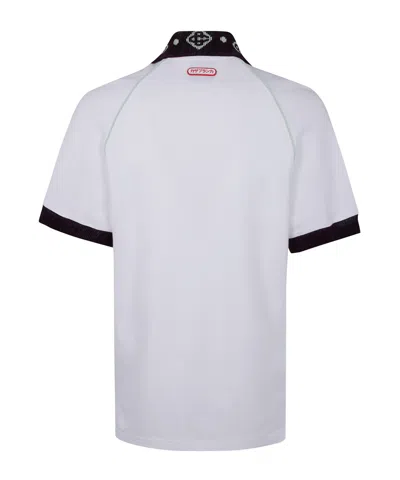 Casablanca Piqu Cotton Polo Shirt In White