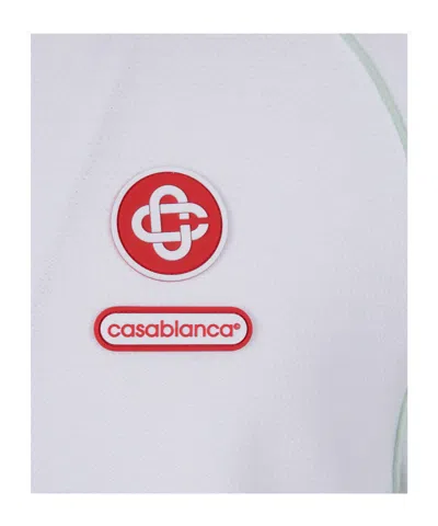 Casablanca Piqu Cotton Polo Shirt In White