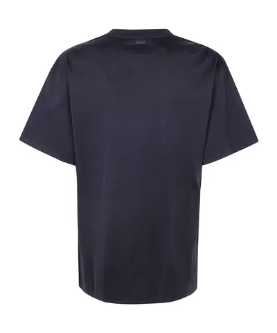 Mugler Short Sleeve Round Neck Top With Studs In Blue