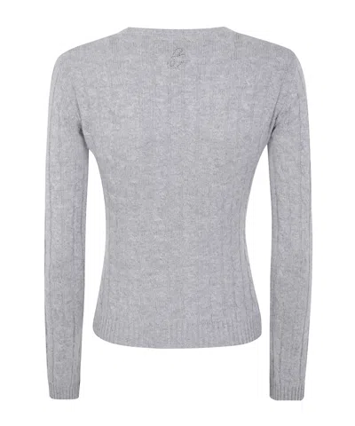 Blugirl Mix Cashmere Braids Sweater In Gray