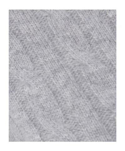 Blugirl Mix Cashmere Braids Sweater In Gray