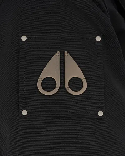 Moose Knuckles Stirling Down Parka With Genuine Shearling Trim In Black