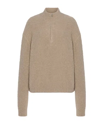 The Row Lethara Cashmere, Alpaca And Silk Sweater In Neutral