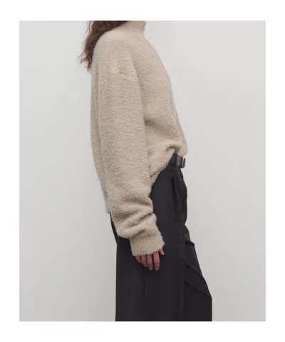 The Row Lethara Cashmere, Alpaca And Silk Sweater In Neutral