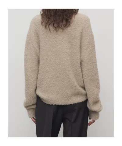 The Row Lethara Cashmere, Alpaca And Silk Sweater In Neutral