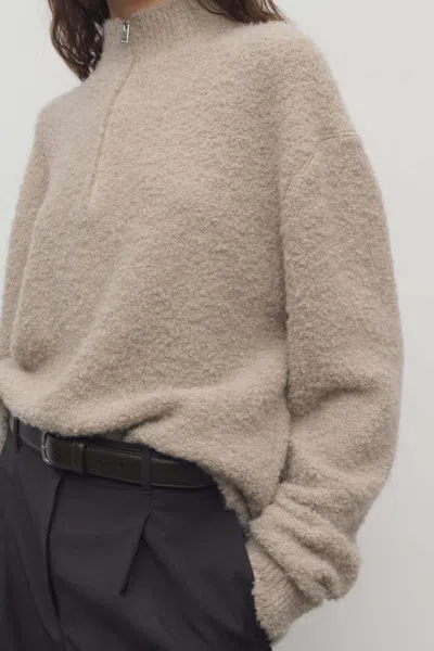 The Row Lethara Cashmere, Alpaca And Silk Sweater In Neutral