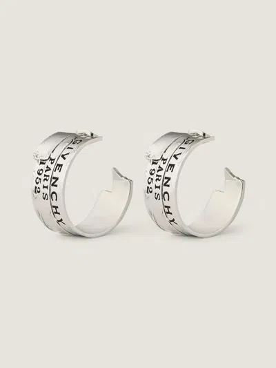 Givenchy Tape Earrings In Metal And Enamel In Metallic