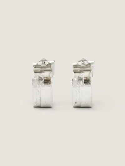 Givenchy Tape Earrings In Metal And Enamel In Metallic