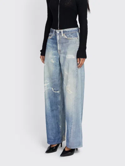 Our Legacy High Waist Boyfriend Jeans With Distressed Finish In Blue